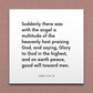 Wall-mounted scripture tile for Luke 2:13-14 - "Glory to God in the highest, and on earth peace, good will"