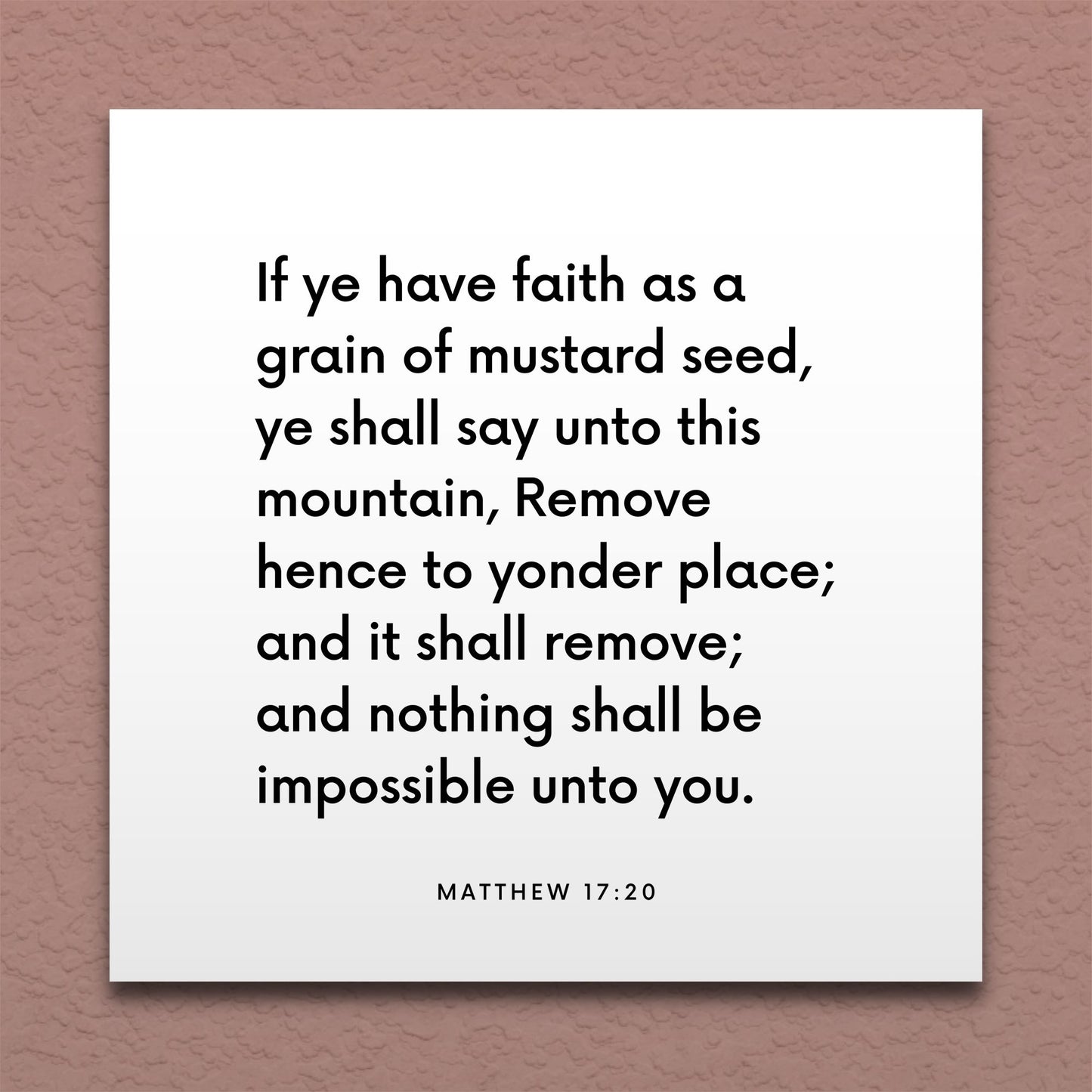 Wall-mounted scripture tile for Matthew 17:20 - "If ye have faith as a grain of mustard seed"