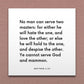 Wall-mounted scripture tile for Matthew 6:24 - "No man can serve two masters"
