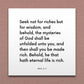 Wall-mounted scripture tile for D&C 6:7 - "Seek not for riches but for wisdom"