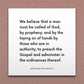 Wall-mounted scripture tile for Articles of Faith 5 - "We believe that a man must be called of God"