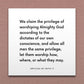 Wall-mounted scripture tile for Articles of Faith 11 - "We claim the privilege of worshiping Almighty God"