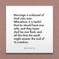 Wall-mounted scripture tile for D&C 49:15-16 - "Marriage is ordained of God unto man"