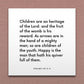 Wall-mounted scripture tile for Psalms 127:3-5 - "Children are an heritage of the Lord"
