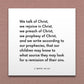 Wall-mounted scripture tile for 2 Nephi 25:26 - "We talk of Christ, we rejoice in Christ"