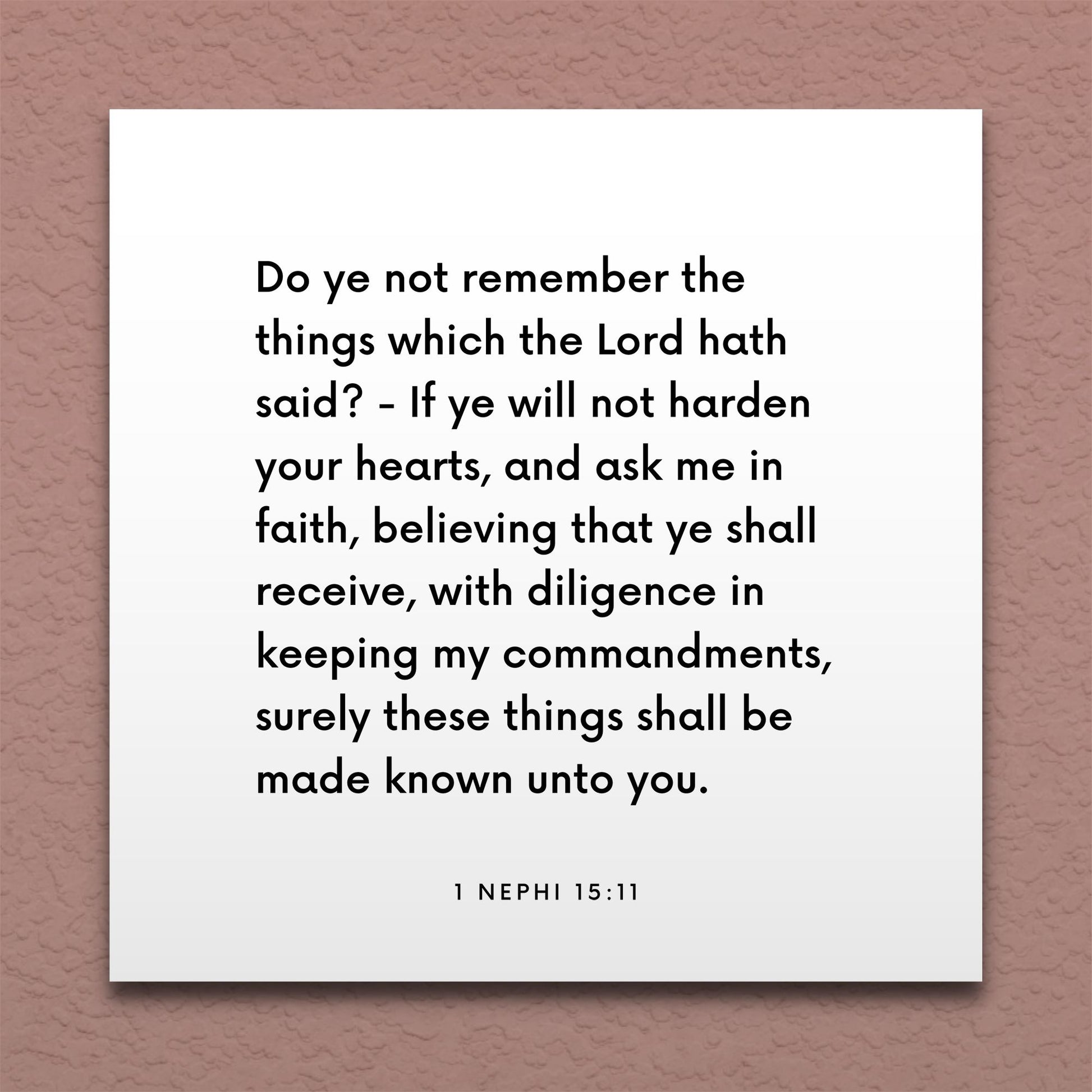 Wall-mounted scripture tile for 1 Nephi 15:11 - "Surely these things shall be made known unto you"
