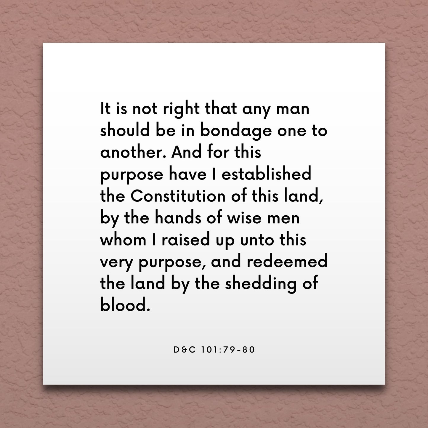 Wall-mounted scripture tile for D&C 101:79-80 - "For this purpose have I established the Constitution"