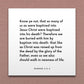Wall-mounted scripture tile for Romans 6:3-4 - "We are buried with him by baptism"