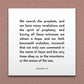 Wall-mounted scripture tile for Jacob 4:6 - "We search the prophets, and we have many revelations"