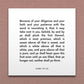 Wall-mounted scripture tile for Alma 32:42 - "Because of your diligence and your faith and your patience"