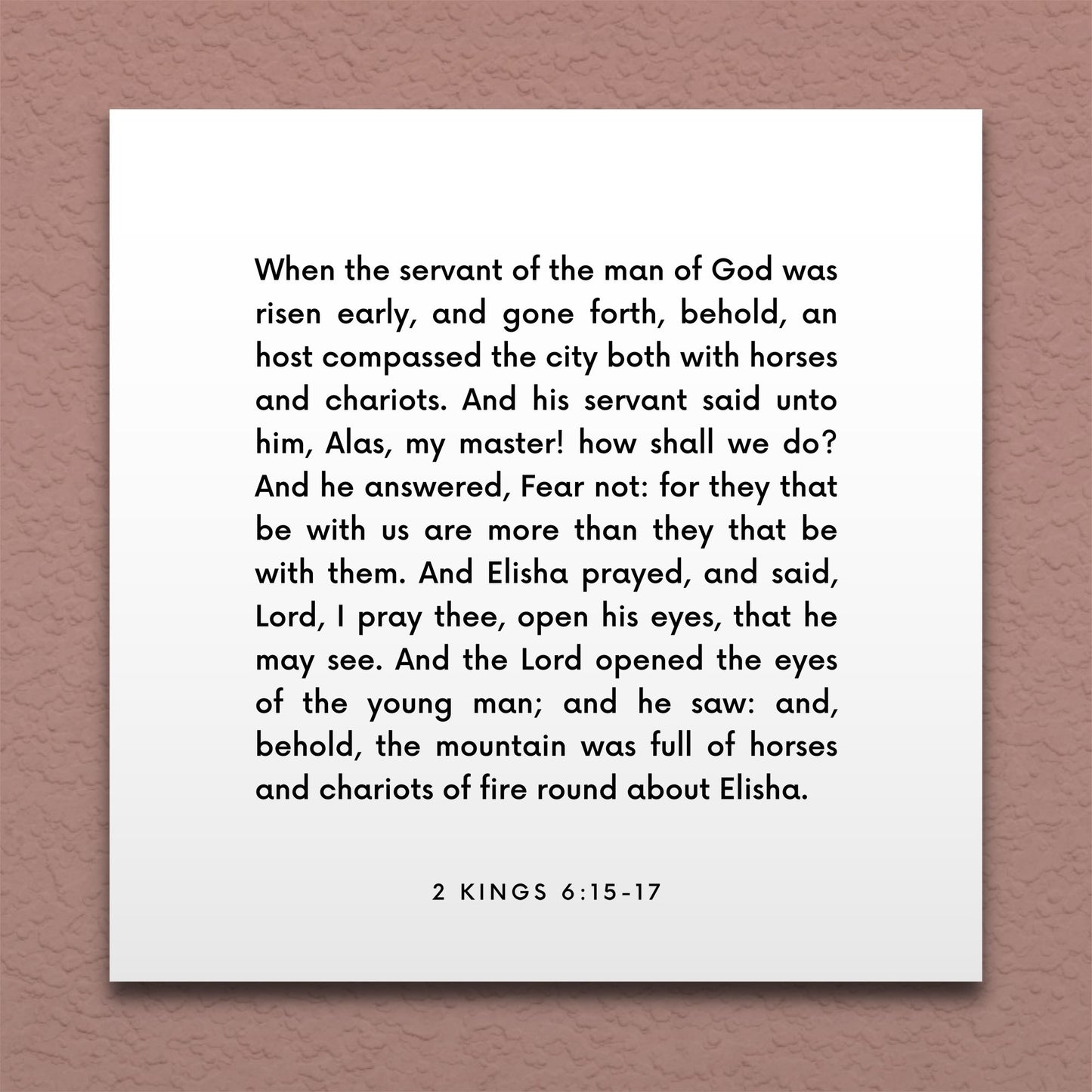 Wall-mounted scripture tile for 2 Kings 6:15-17 - "They that be with us are more than they that be with them"